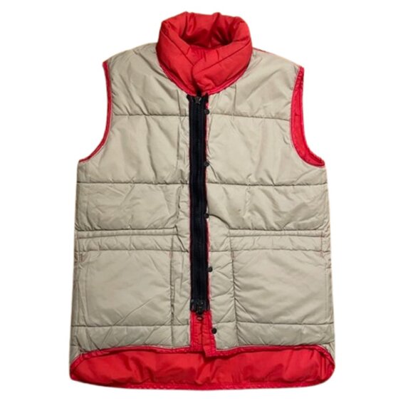 Vintage 1970's Columbia Brown Logo Tag Puffer Vest Autumn Red Medium - Picture 8 of 9